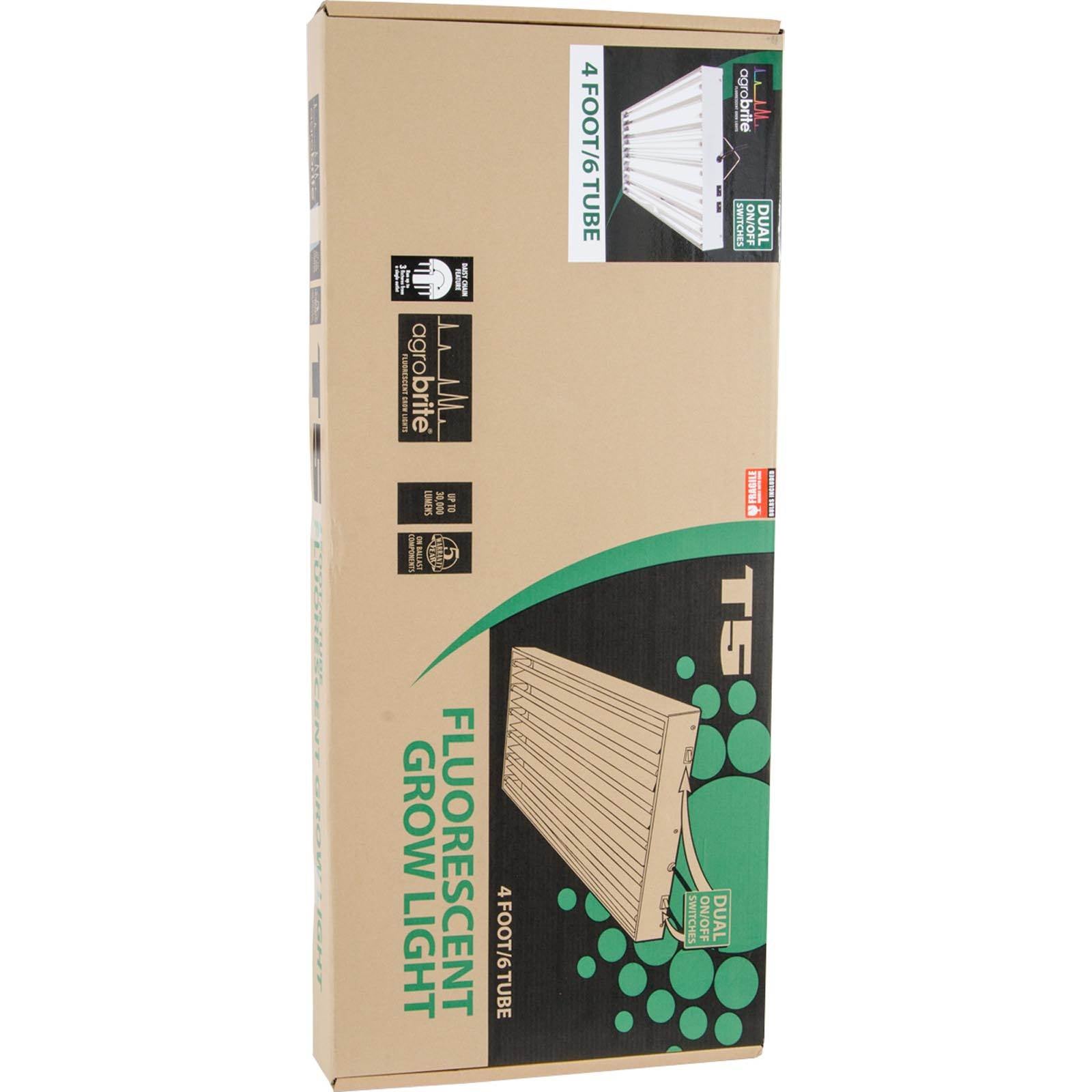 Hydrofarm FLT46 Agrobrite 6-Tube Hydroponic 4Ft Grow Light Fixture 324W (2 Pack)