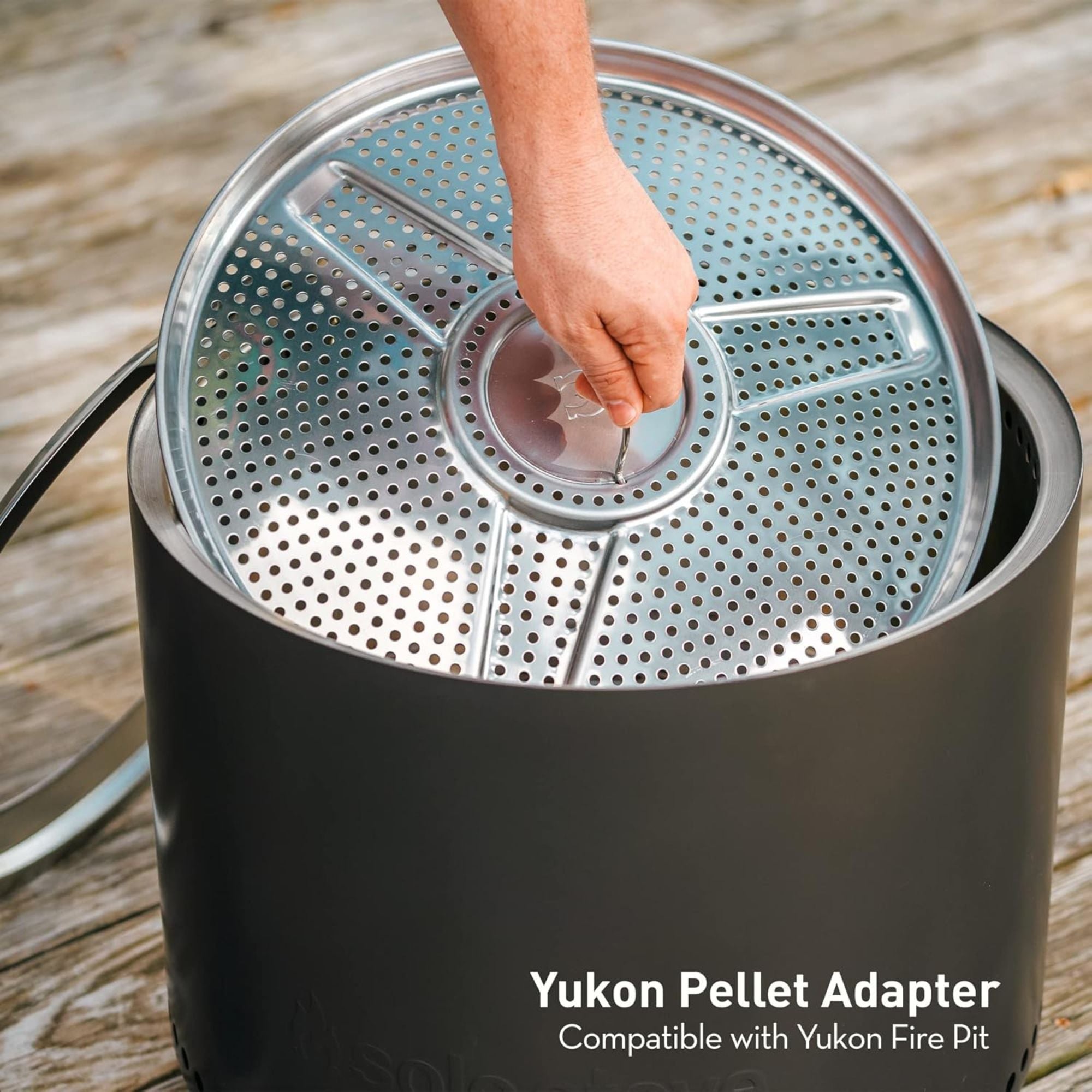 Solo Stove Pellet Adapter for Yukon, Outdoor Fire Pit Extension Accessory