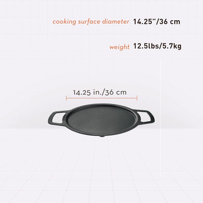 Solo Stove Cast Iron Griddle Top, 14.25" Cooking Surface for Ranger Fire Pit