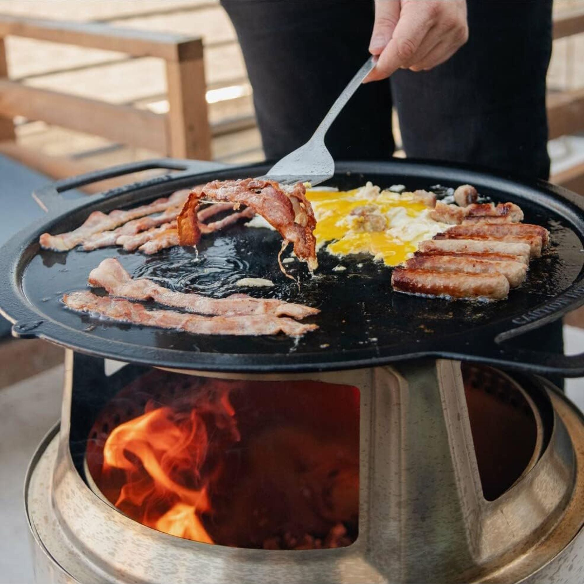 Solo Stove Cast Iron Griddle Top, 14.25" Cooking Surface for Ranger Fire Pit