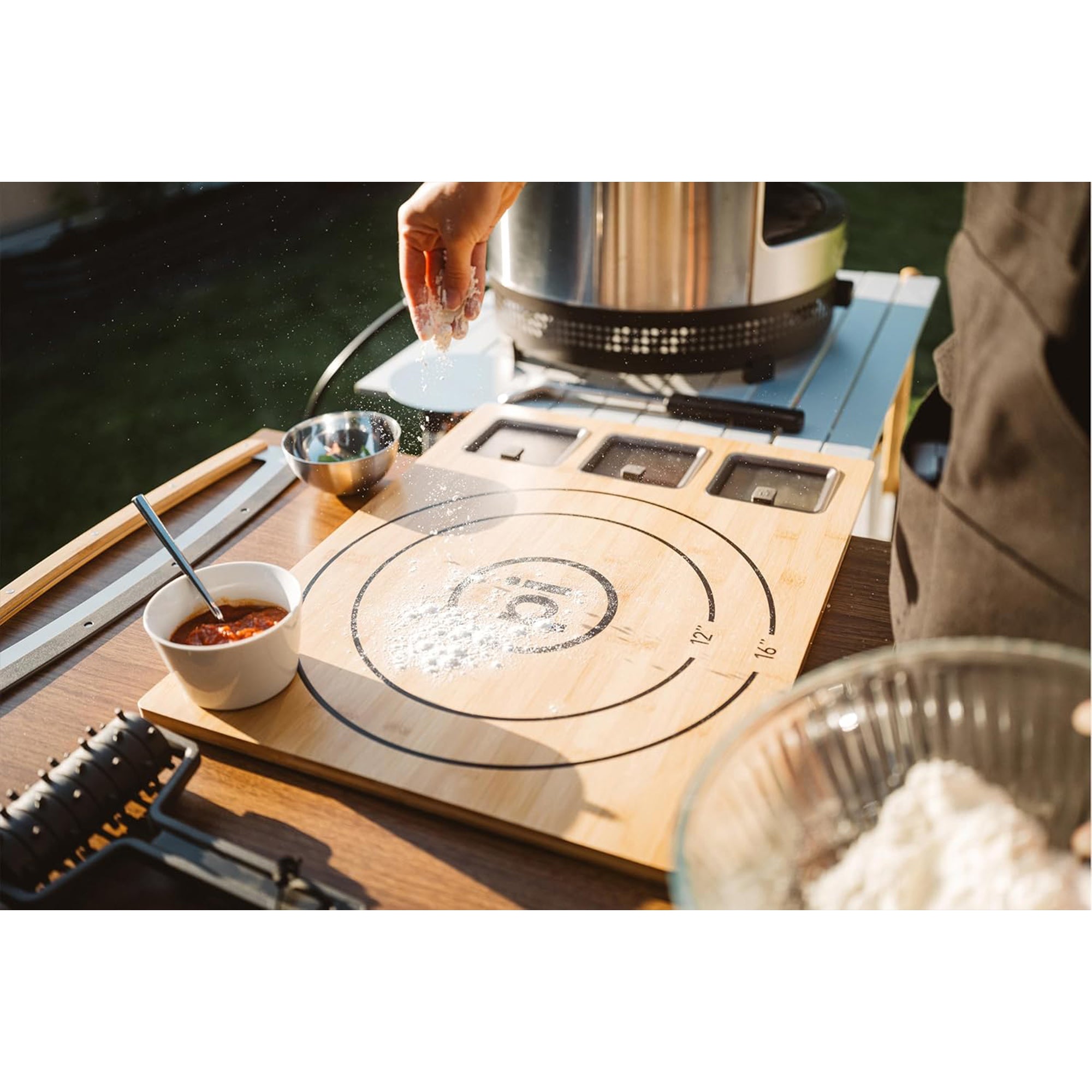 Solo Stove Pi Cutting Board with Containers & Lids, Large Chopping Cutting Board