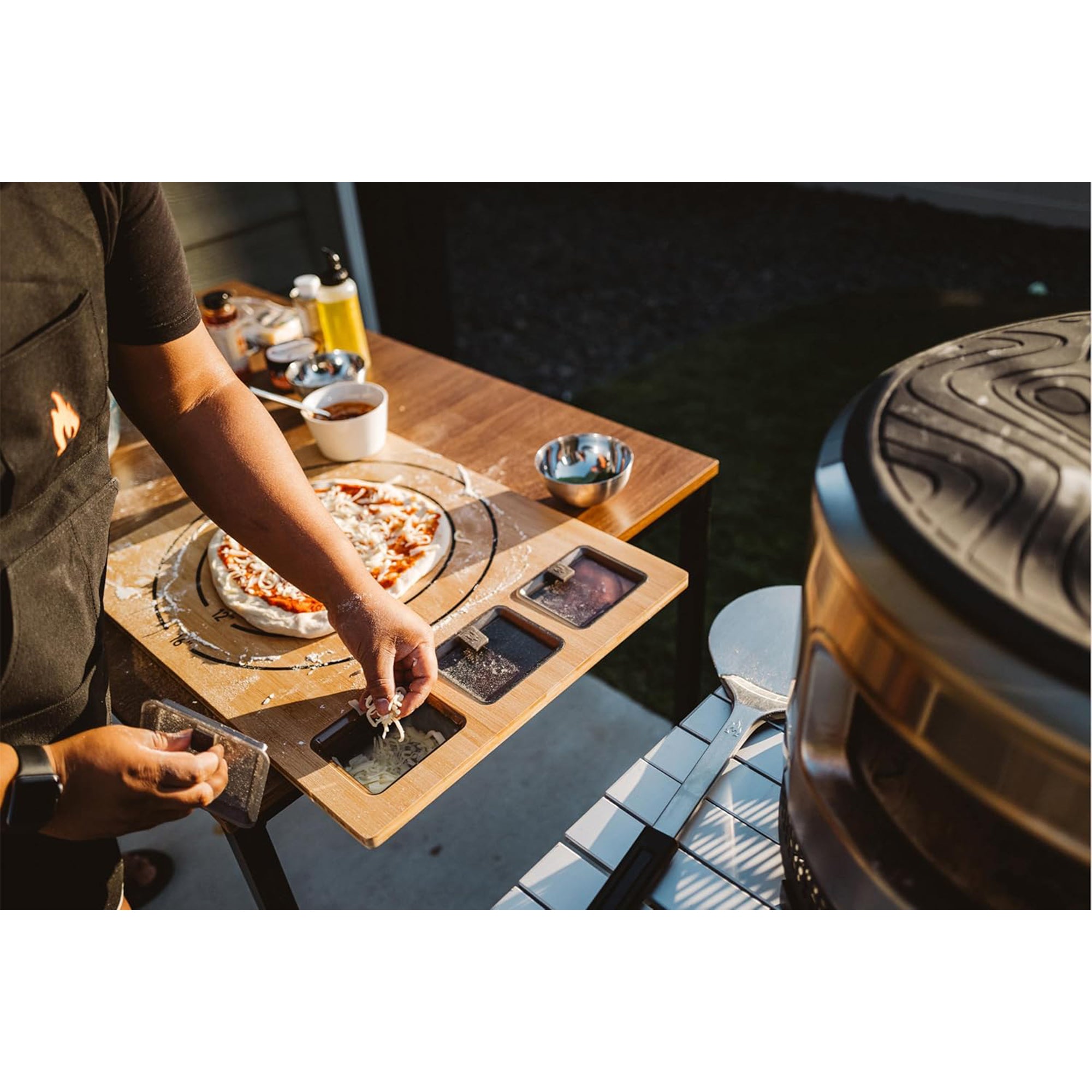 Solo Stove Pi Cutting Board with Containers & Lids, Large Chopping Cutting Board