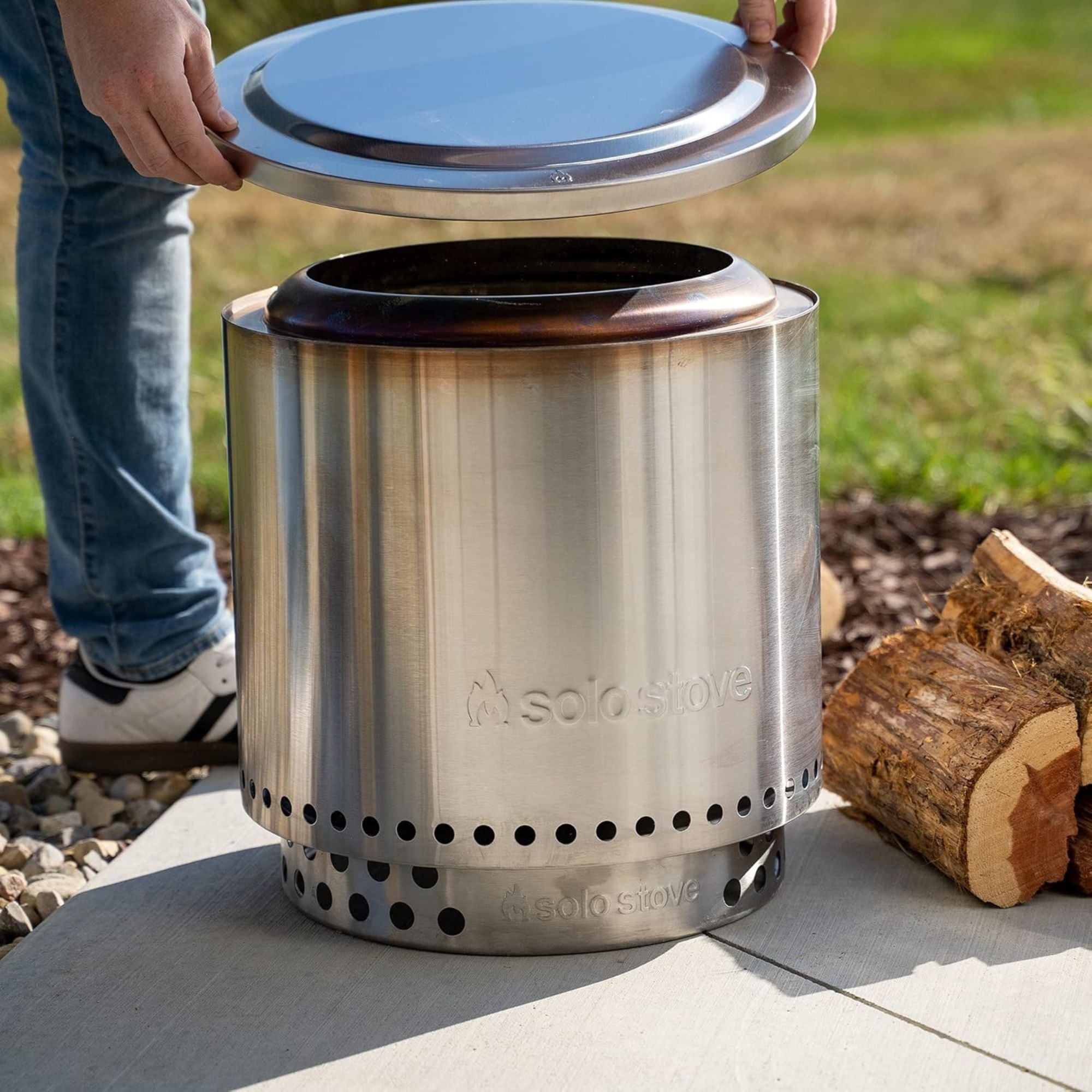 Solo Stove Ranger Fire Pit Lid, Round Stainless Steel Cover, Accessory Only