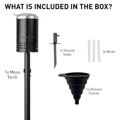 Solo Stove Mesa Torch, Adjustable Height Metal Tiki Torch with 5 Hour Burn Time
