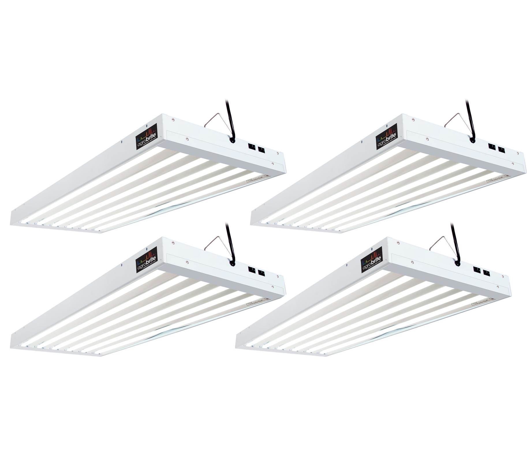 Hydrofarm FLT46 Agrobrite 6-Tube Hydroponic 4Ft Grow Light Fixture 324W (4 Pack)