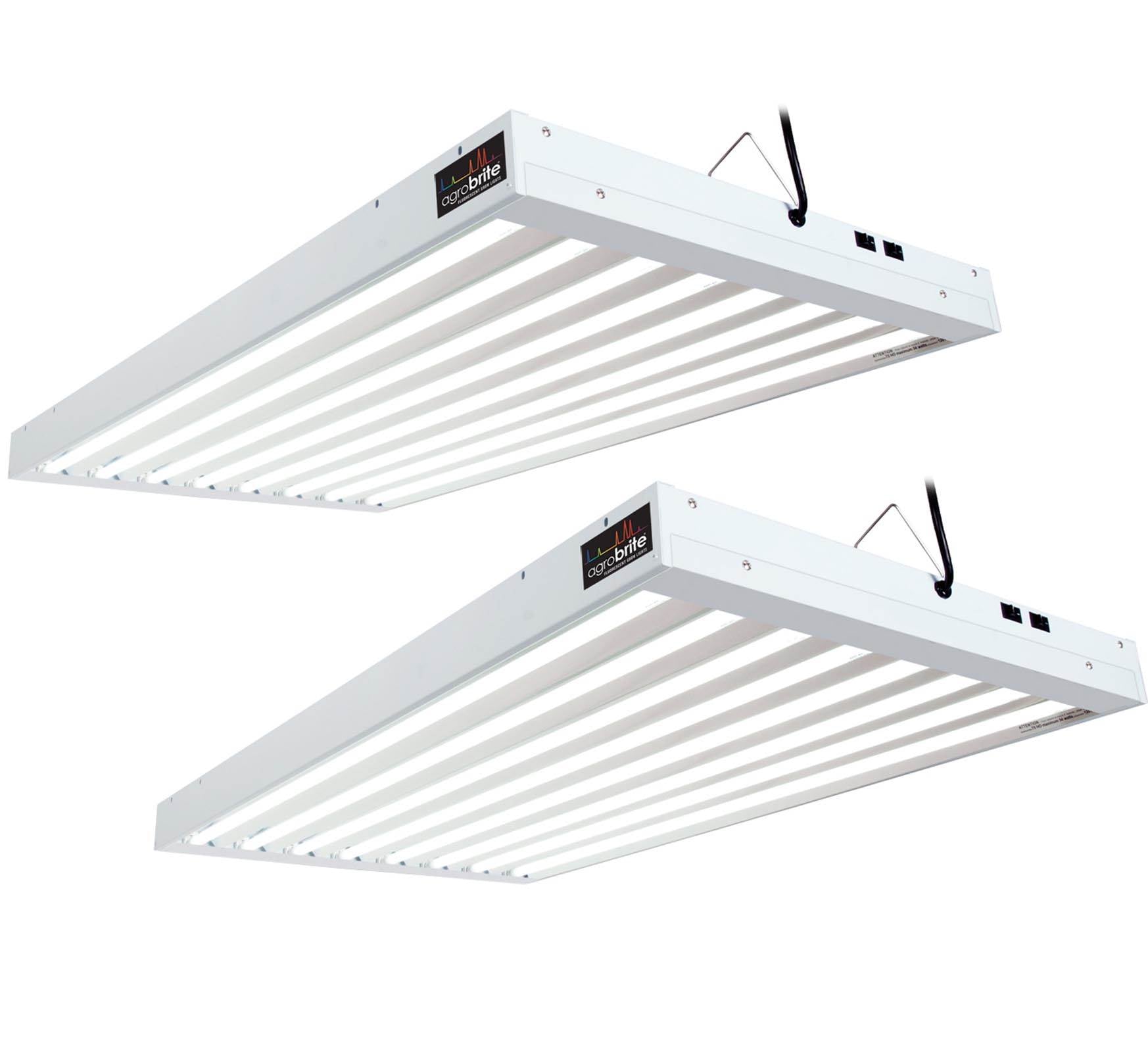 Hydrofarm FLT48 Agrobrite 8-Tube Hydroponic 4Ft Grow Light Fixture 432W (2 Pack)