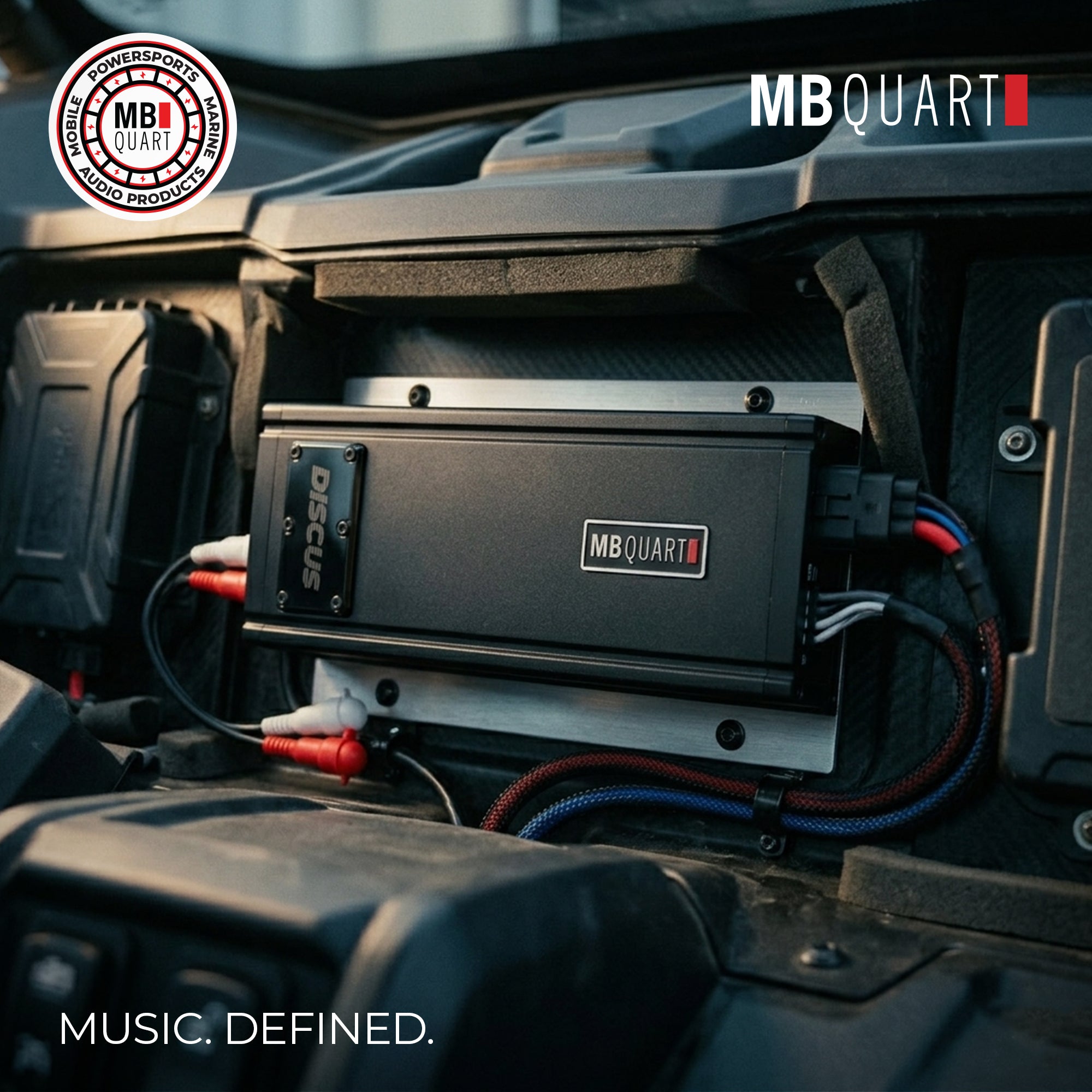 MB Quart Discus 2 Channel Marine Amplifier with Top Mounted Controls, 500 Watts - VMInnovations