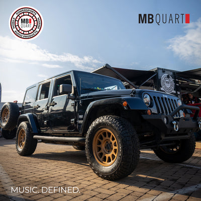MB Quart Dual 8" Coaxial Speakers for 2007-2018 Jeep Wrangler JK, 140W Power - VMInnovations