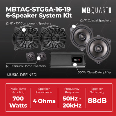 MB Quart 6 Speaker 700W Audio System Upgrade Kit for 2016-2019 Toyota Tacoma - VMInnovations