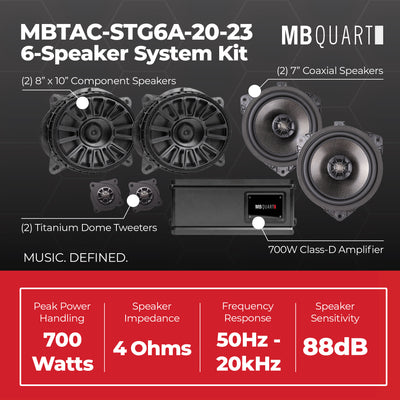 MB Quart 6 Speaker 700W Audio System Upgrade Kit for 2020-2023 Toyota Tacoma - VMInnovations