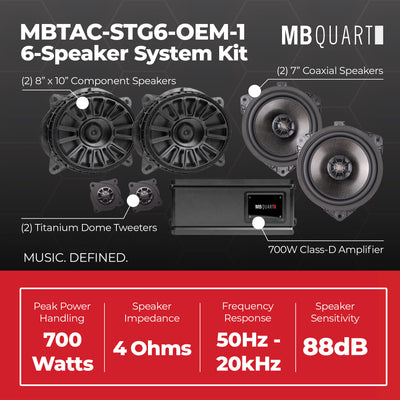 MB Quart 6 Speaker 700W Audio System Upgrade Kit for 2016-2023 Toyota Tacoma - VMInnovations