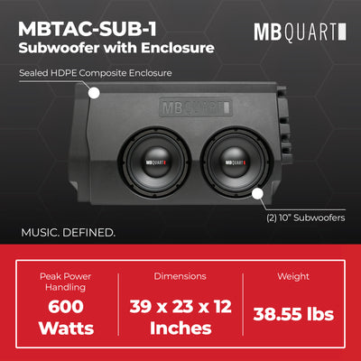 MB Quart Dual 10" Subwoofer Upgrade with Enclosure for 2016-2023 Toyota Tacoma - VMInnovations