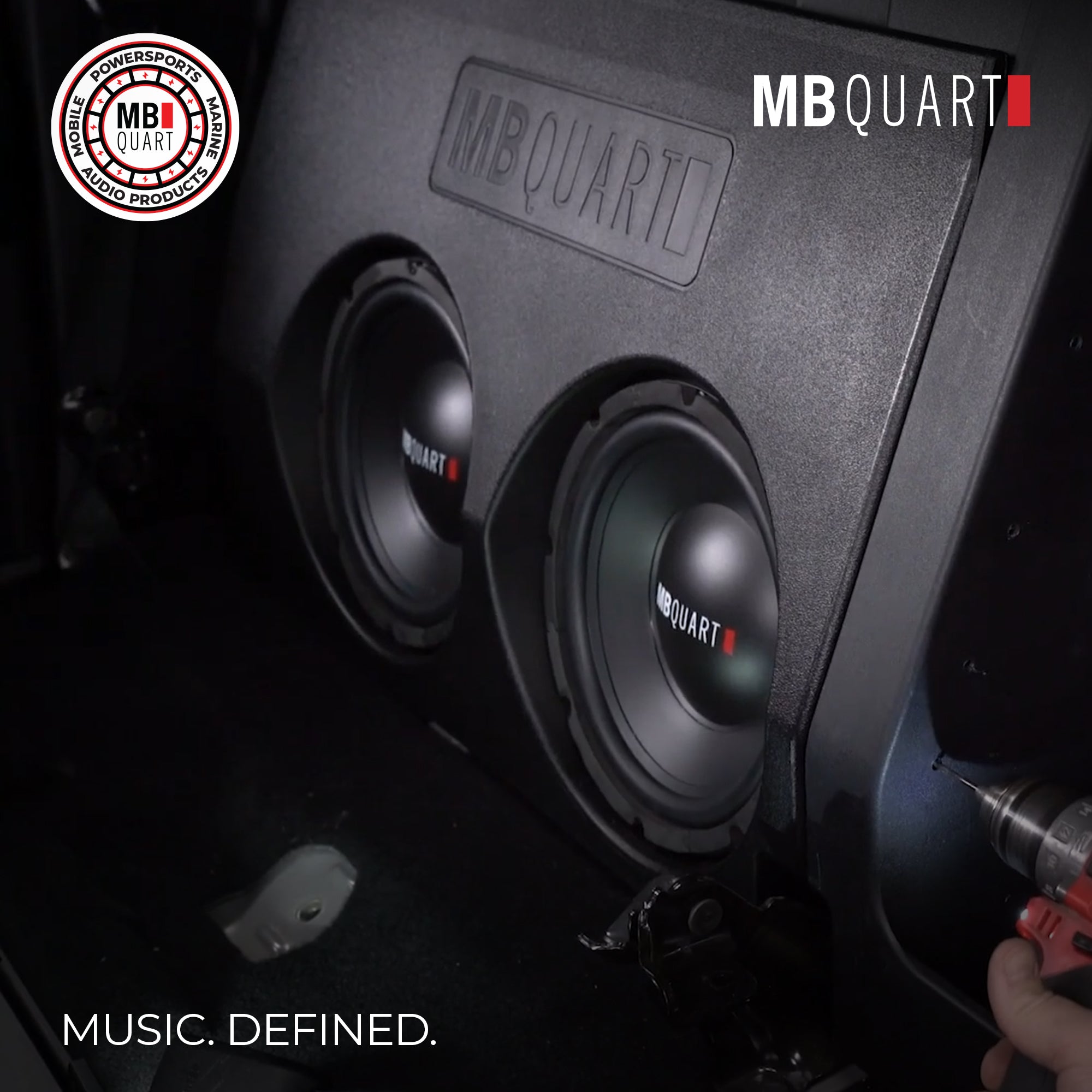 MB Quart Dual 10" Subwoofer Upgrade with Enclosure for 2016-2023 Toyota Tacoma - VMInnovations