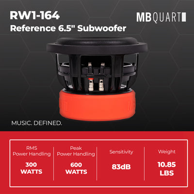 MB Quart Reference 6.5" Subwoofer with 1.5" Voice Coils for Car Audio, 1200W - VMInnovations