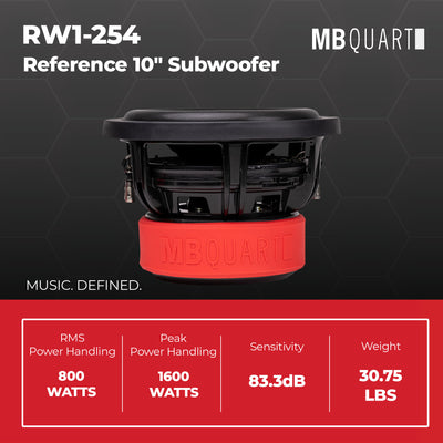 MB Quart Reference 10" Subwoofer with 3" Voice Coils for Car Audio, 1600 Watts - VMInnovations