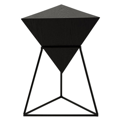COZAYH Geometric End Table with Metal Base Design for Home Living Room, (Used)