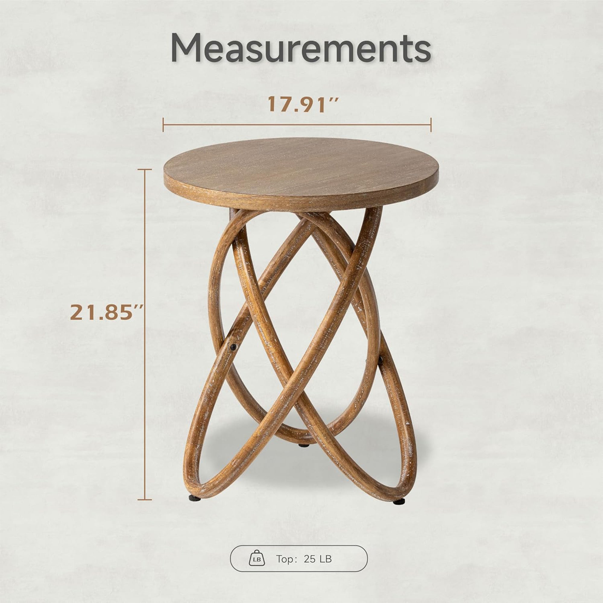 COZAYH End Table w/Intertwined Base Design for Home Living Room (Open Box)