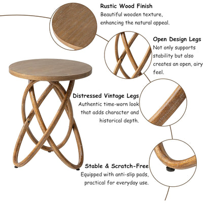COZAYH End Table w/Intertwined Base Design for Home Living Room (Open Box)