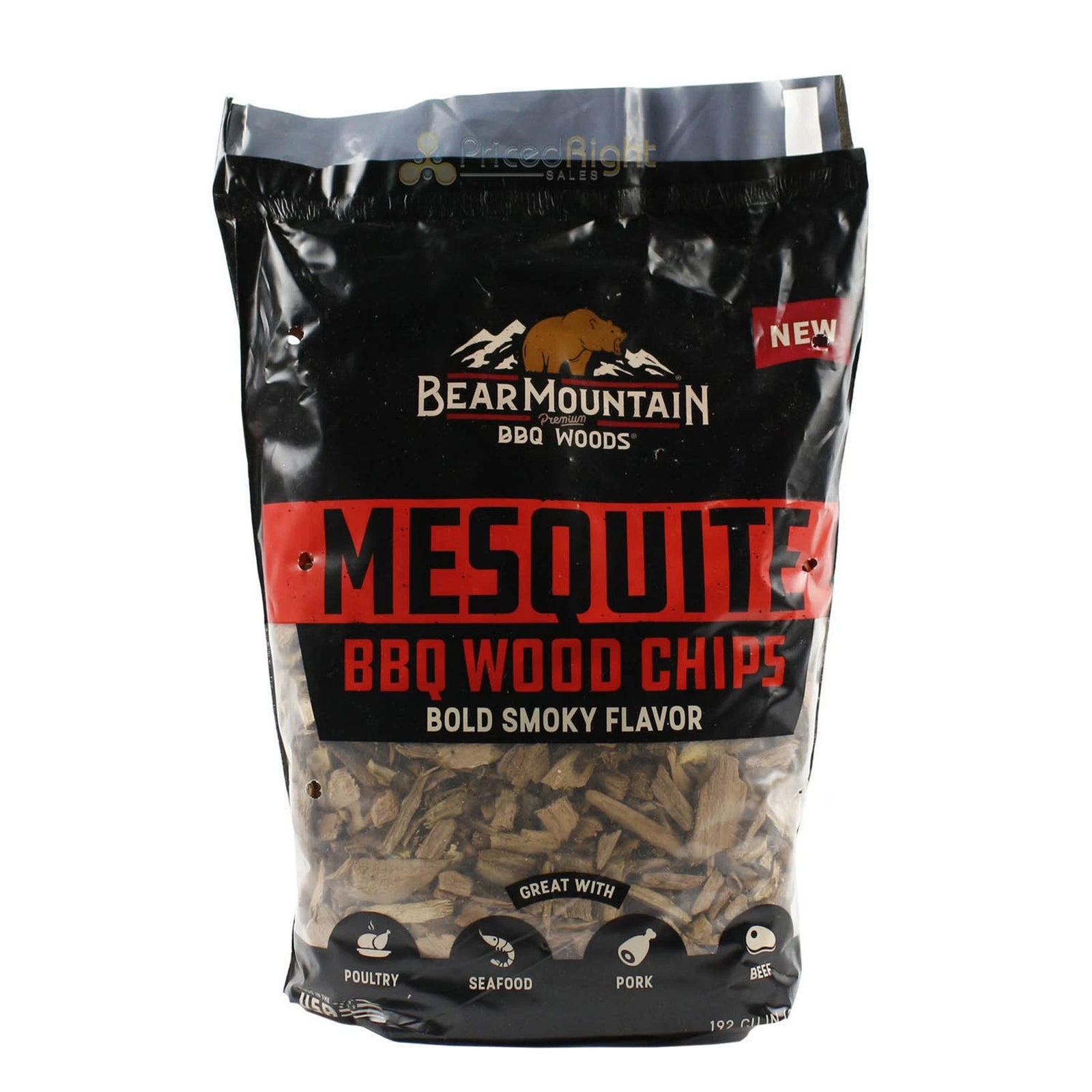 Bear Mountain BBQ Mesquite BBQ Wood Chip for Outdoor Grill, 2 lb Bag-Pack of 6 - VMInnovations