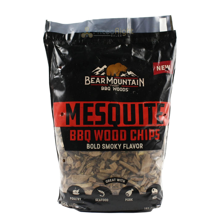 Bear Mountain BBQ Mesquite BBQ Wood Chip for Outdoor Grill, 2 lb Bag-Pack of 6 - VMInnovations