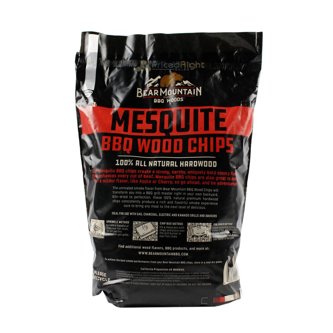 Bear Mountain BBQ Mesquite BBQ Wood Chip for Outdoor Grill, 2 lb Bag-Pack of 6 - VMInnovations