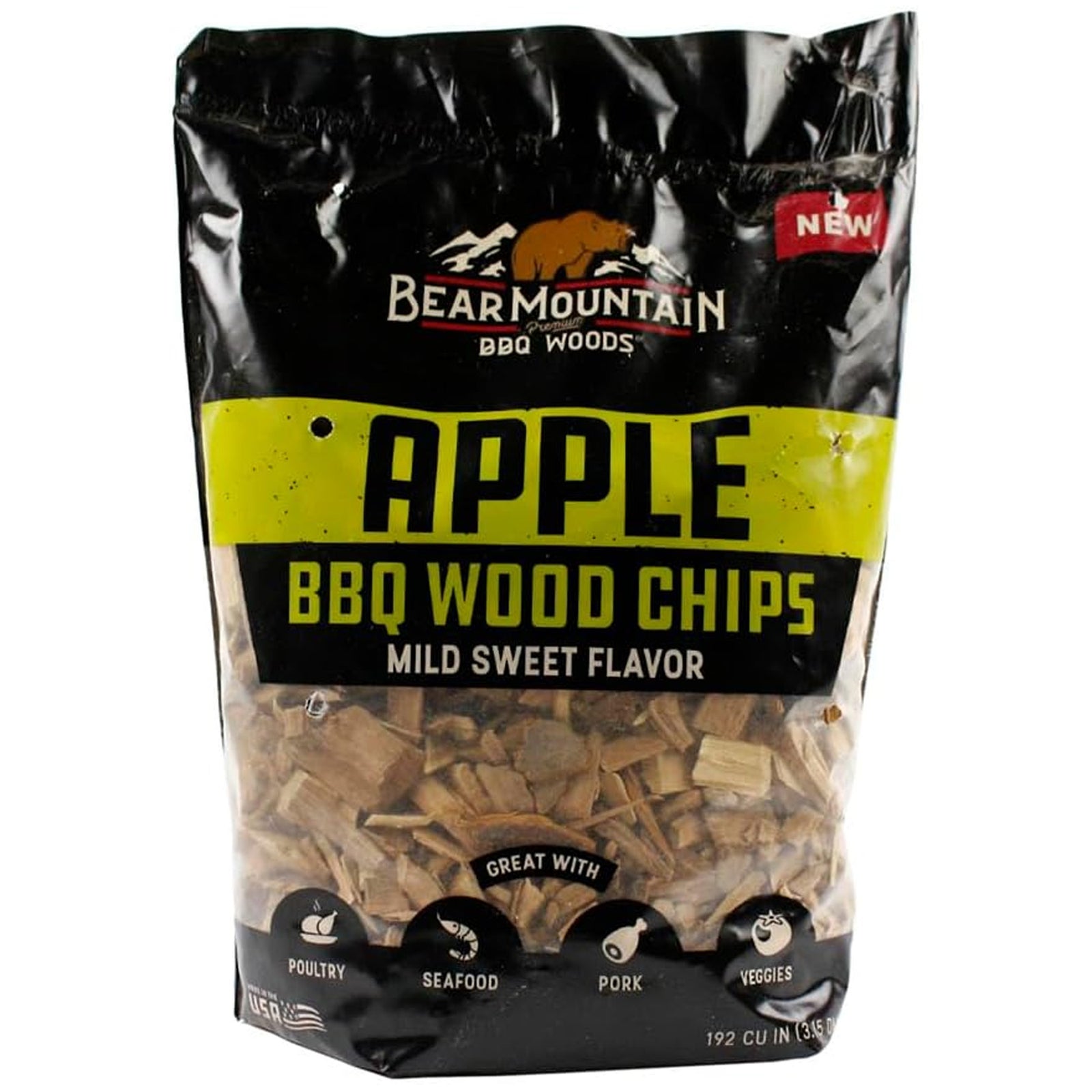 Bear Mountain BBQ  Apple BBQ Wood Chips for Outdoor Grills, 2 lb Bag-Pack of 6 - VMInnovations