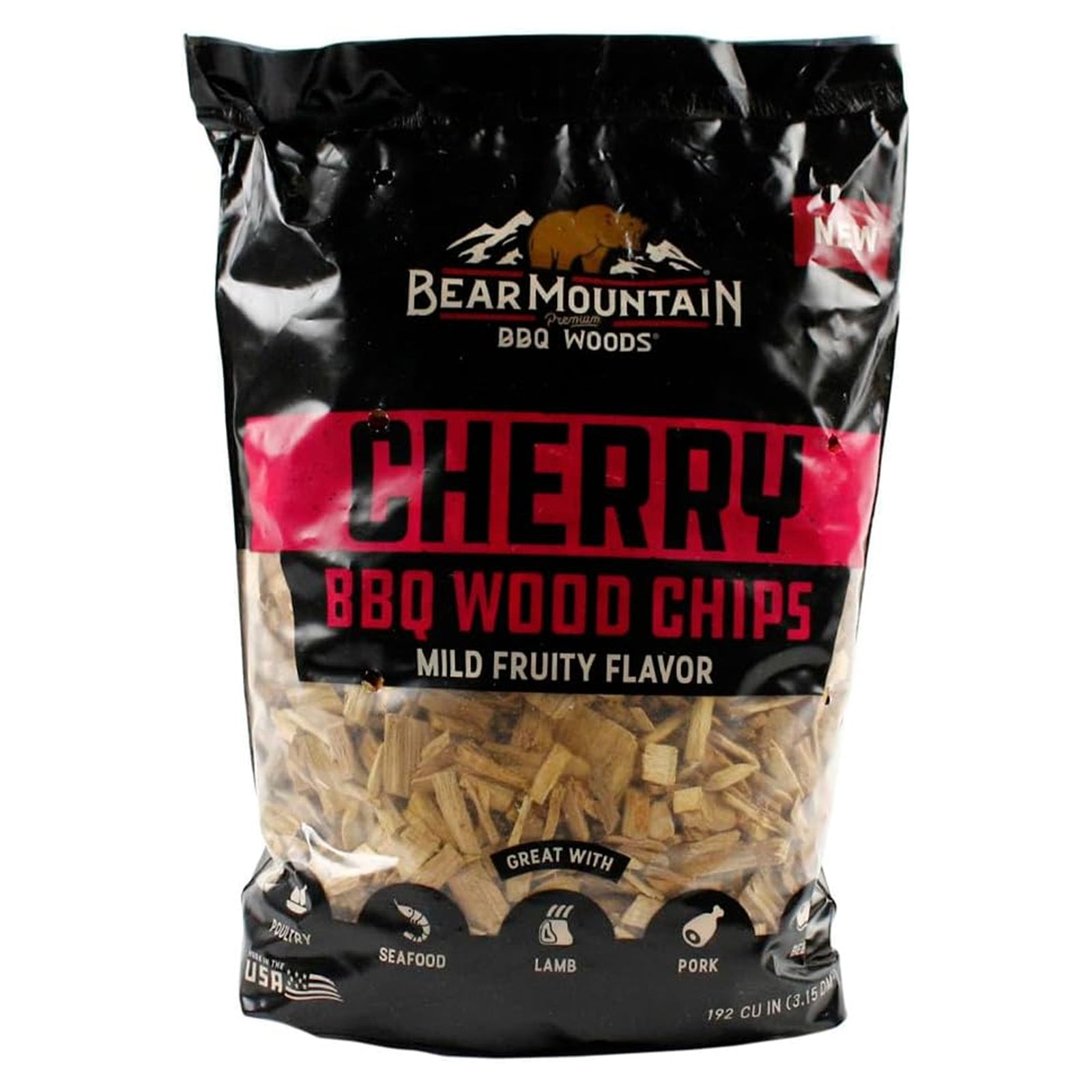 Bear Mountain BBQ Cherry BBQ Wood Chips for Outdoor Grills, 2 lb Bag-Pack of 6 - VMInnovations
