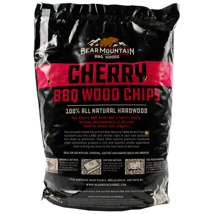 Bear Mountain BBQ Cherry BBQ Wood Chips for Outdoor Grills, 2 lb Bag-Pack of 6 - VMInnovations