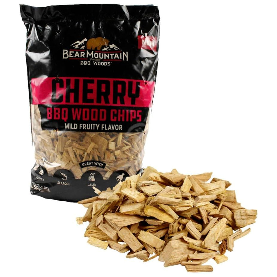 Bear Mountain BBQ Cherry BBQ Wood Chips for Outdoor Grills, 2 lb Bag-Pack of 6 - VMInnovations