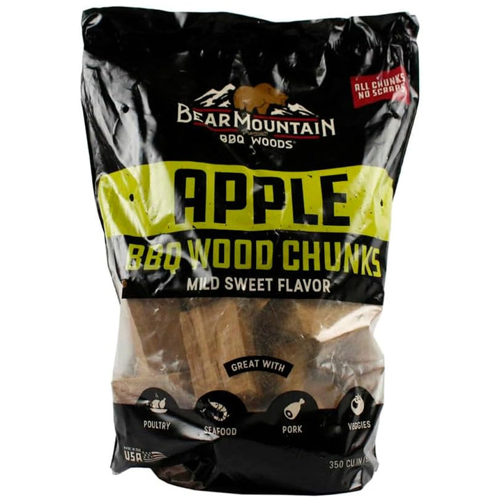 Bear Mountain BBQ All-Natural Apple BBQ Wood Chunks, 4 lb Bag-Pack of 4