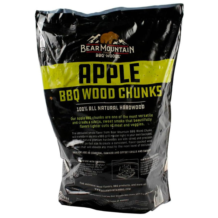 Bear Mountain BBQ All-Natural Apple BBQ Wood Chunks, 4 lb Bag-Pack of 4