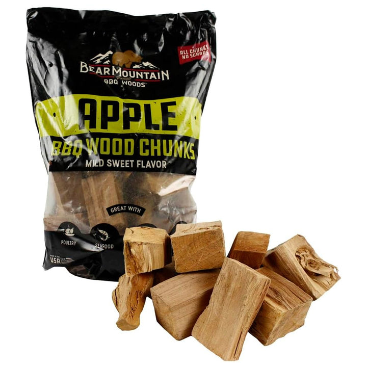 Bear Mountain BBQ All-Natural Apple BBQ Wood Chunks, 4 lb Bag-Pack of 4