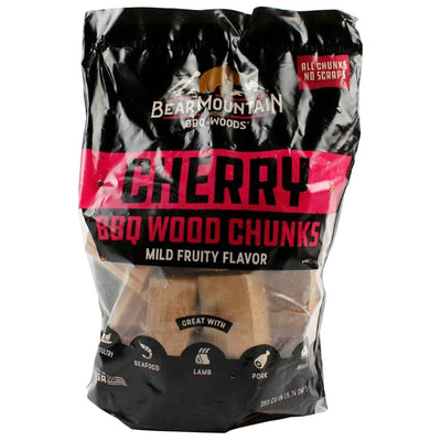 Bear Mountain BBQ Natural Cherry BBQ Wood Chunks for Grilling, 4lb Bag-Pack of 4 - VMInnovations