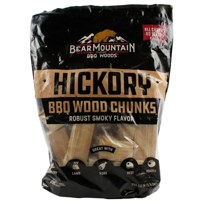 Bear Mountain BBQ Hickory BBQ Wood Chunks for Grilling, 4 lb Bag-Pack of 4 - VMInnovations