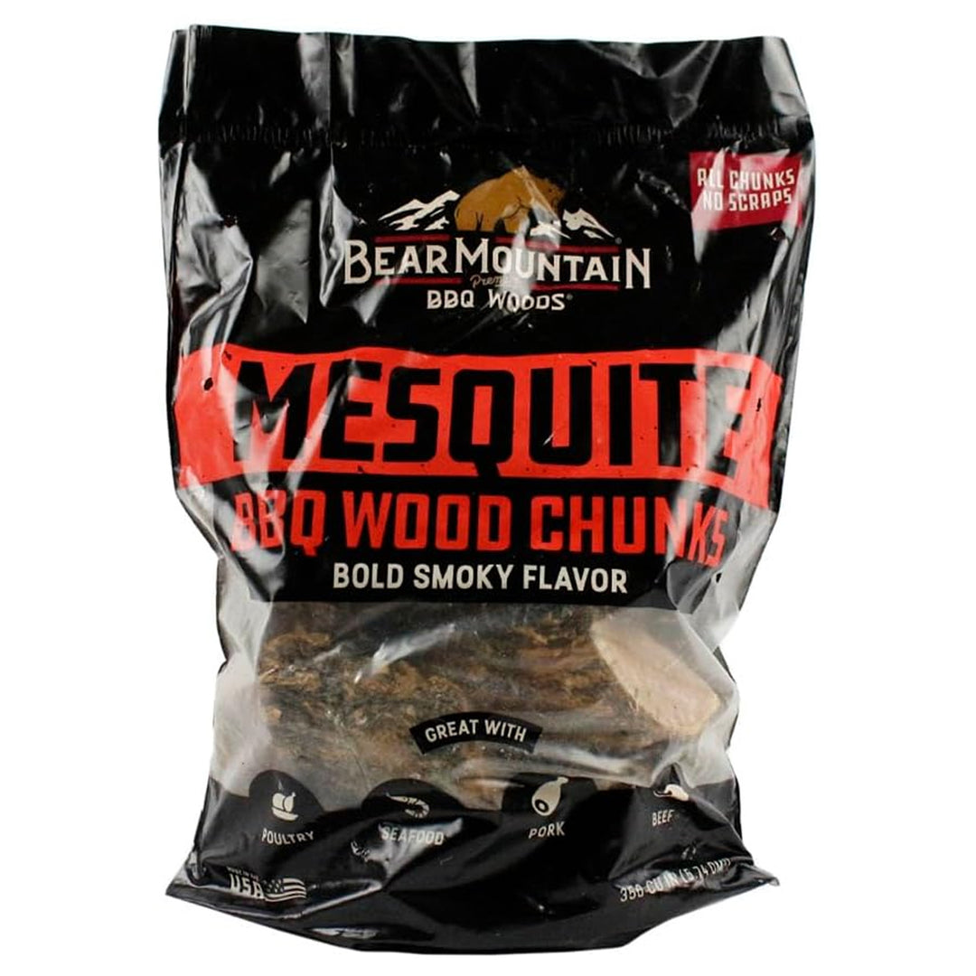 Bear Mountain BBQ Mesquite BBQ Wood Chunks for Grilling, 4 lb Bag-Pack of 4