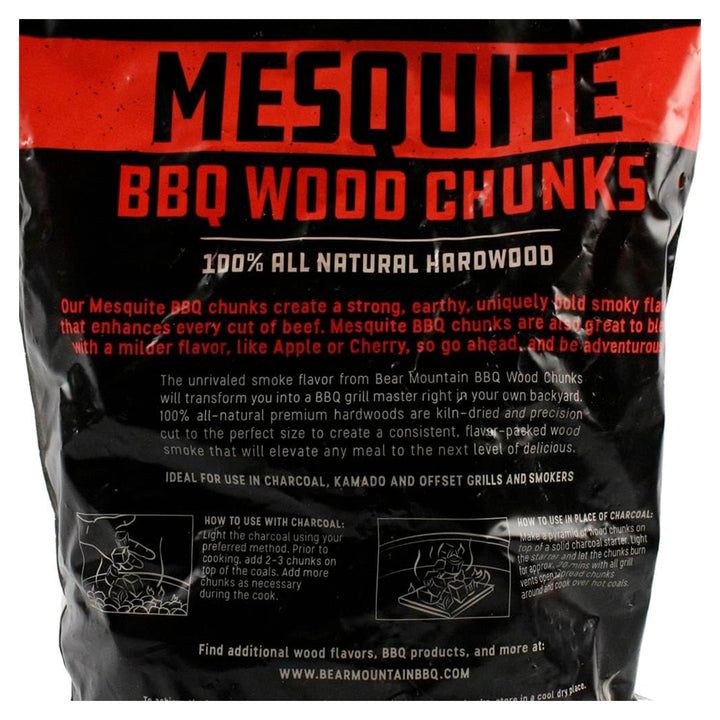 Bear Mountain BBQ Mesquite BBQ Wood Chunks for Grilling, 4 lb Bag-Pack of 4