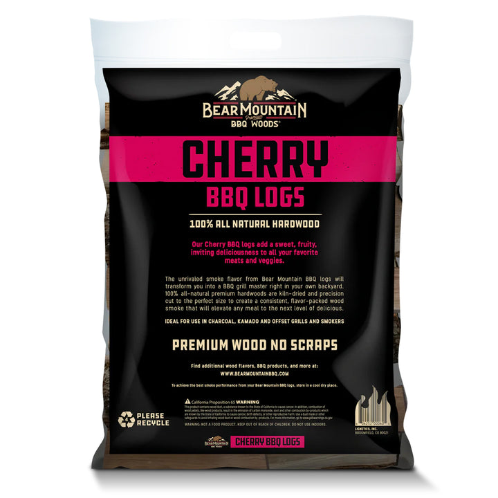 Bear Mountain BBQ Cherry BBQ Wood Logs for Outdoor Fire Pits & Smokers, 1 Bag - VMInnovations