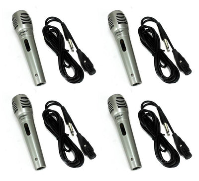 4) PYLE PDMIK1 Professional Moving Coil Dynamic Handheld Microphones Mic + Cable
