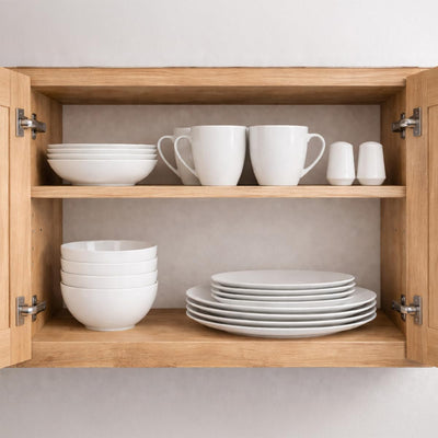 Glad 22-Pc Porcelain Dinnerware Set w/ Round Dishes, Plates, Bowls & Mugs, White