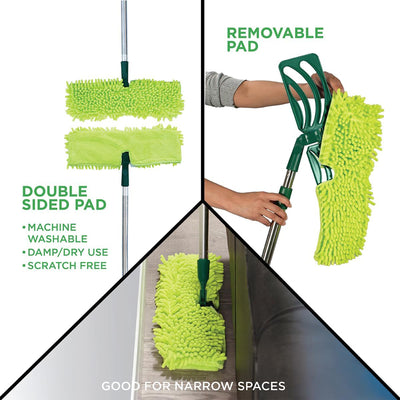 Broom & Mop Floor Cleaning Set, 7 PC Kit w/ Wall Mount Storage Rack (Open Box)