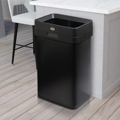 Clorox Trash Can, 13 Gallon Stainless Steel Slim Open Top Garbage Bin,(Open Box)