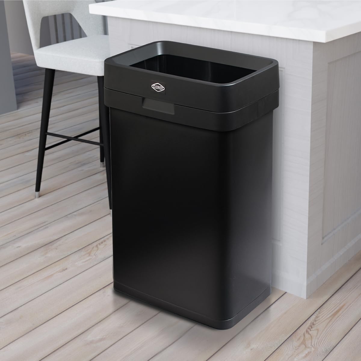 Clorox Trash Can, 13 Gallon Stainless Steel Slim Open Top Garbage Bin,(Open Box) - VMInnovations