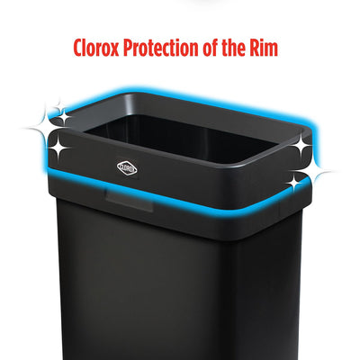 Clorox Trash Can, 13 Gallon Stainless Steel Slim Open Top Garbage Bin,(Open Box)