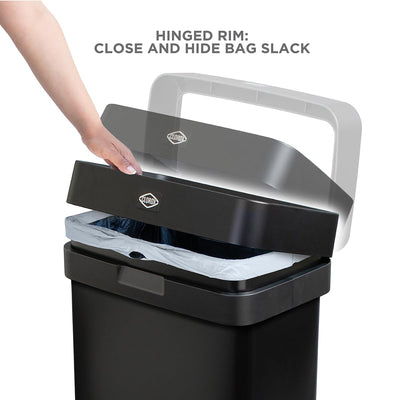 Clorox Trash Can, 13 Gallon Stainless Steel Slim Open Top Garbage Bin,(Open Box)