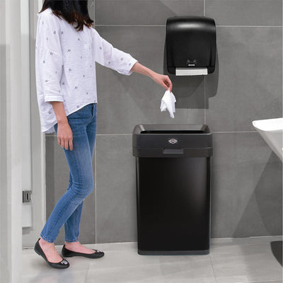Clorox Trash Can, 13 Gallon Stainless Steel Slim Open Top Garbage Bin,(Open Box)