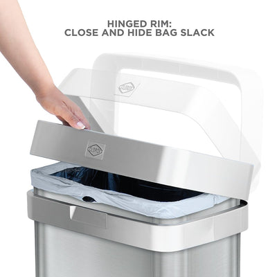 Clorox Trash Can, 13 Gallon Stainless Steel Slim Open Top Garbage Bin (Used) - VMInnovations