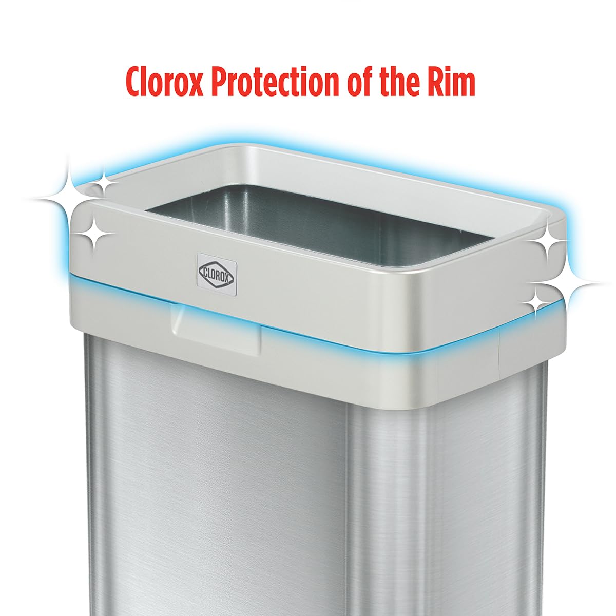 Clorox Trash Can, 13 Gallon Stainless Steel Slim Open Top Garbage Bin (Used) - VMInnovations