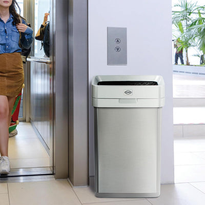 Clorox Trash Can, 13 Gallon Stainless Steel Slim Open Top Garbage Bin (Used) - VMInnovations