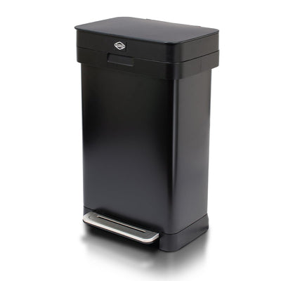 Clorox Trash Can, 13 Gallon Stainless Steel Garbage Bin w/ Wide Step (Open Box)