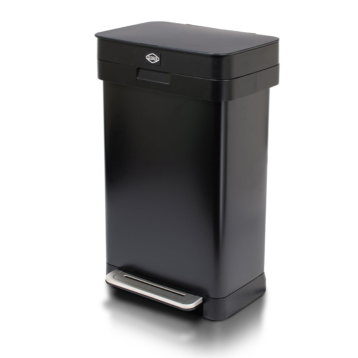 Clorox Trash Can, 13 Gallon Stainless Steel Garbage Bin w/ Wide Step (Open Box)